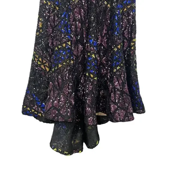 Jovani Style 04807 Black Multi Color Sequin Fit and Flare Gown Women's 8 - Picture 6 of 13